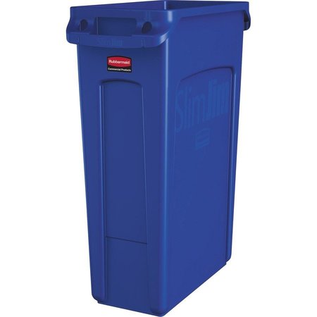 Rubbermaid Commercial 23 gal Slim Jim 23-Gallon Vented Waste Container, Blue RCP1956185